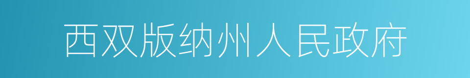 西双版纳州人民政府的同义词