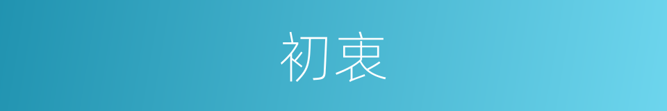初衷是什么意思 汉语词典
