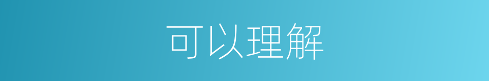 可以理解的近义词 可以理解的反义词 可以理解的同义词 相似词查询