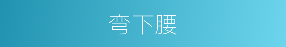 弯下腰的近义词 弯下腰的反义词 弯下腰的同义词 相似词查询