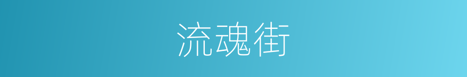 流魂街是什么意思 汉语词典