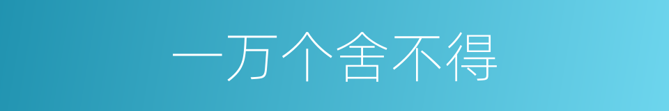 一万个舍不得的同义词
