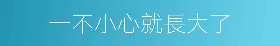 一不小心就長大了的同義詞