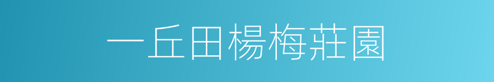 一丘田楊梅莊園的同義詞