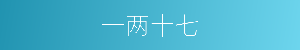 一两十七的同义词
