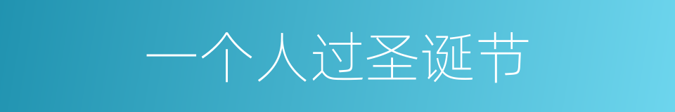 一个人过圣诞节的同义词