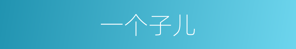 一个子儿的意思