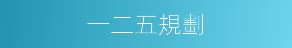 一二五規劃的同義詞