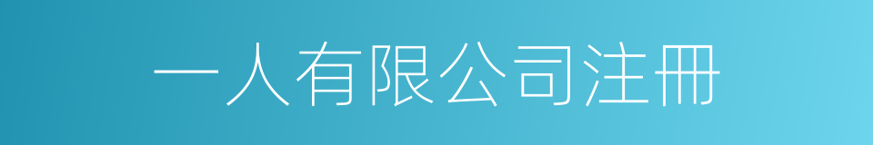 一人有限公司注冊的同義詞