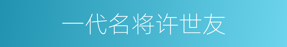 一代名将许世友的同义词