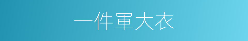 一件軍大衣的同義詞