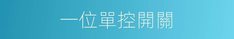 一位單控開關的同義詞