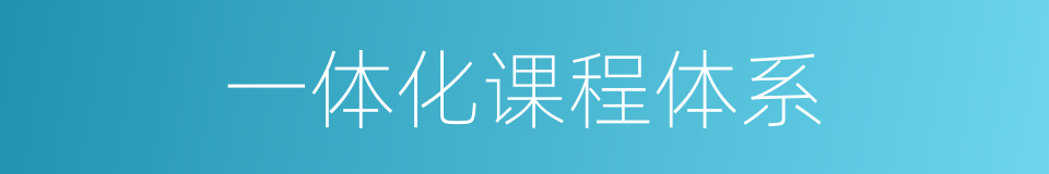 一体化课程体系的同义词