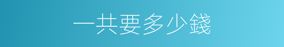 一共要多少錢的同義詞