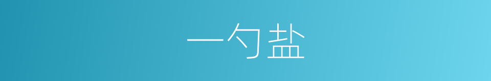 一勺盐的同义词