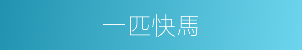 一匹快馬的同義詞
