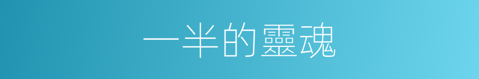 一半的靈魂的同義詞