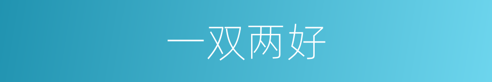 一双两好的意思