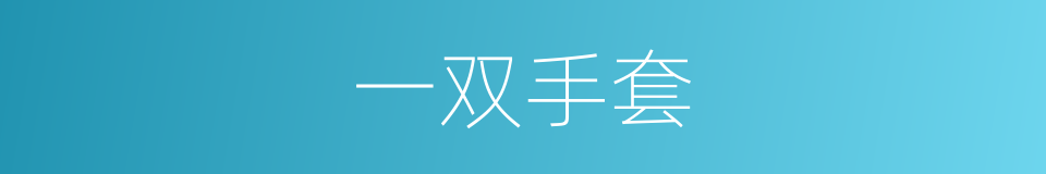 一双手套的同义词
