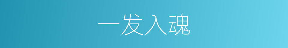 一发入魂的同义词