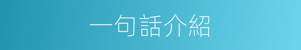 一句話介紹的同義詞