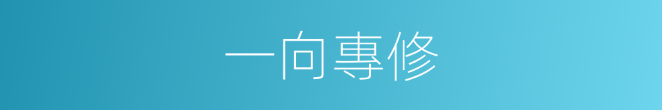 一向專修的同義詞