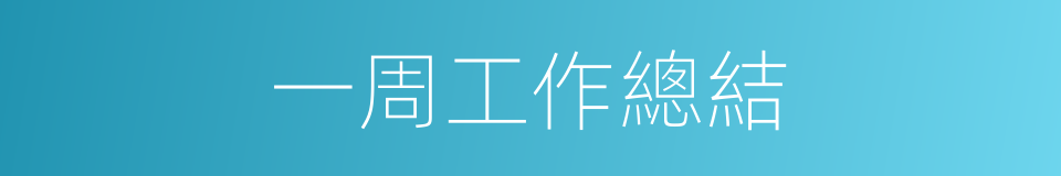 一周工作總結的同義詞