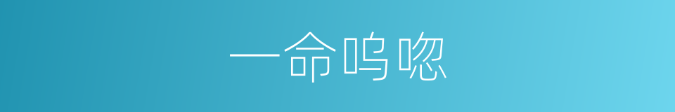 一命呜唿的意思