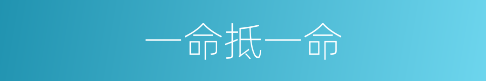 一命抵一命的同义词