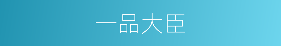 一品大臣的同义词