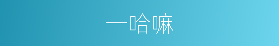 一哈嘛的同义词