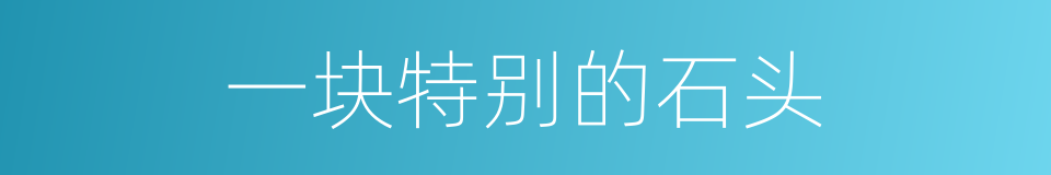 一块特别的石头的同义词