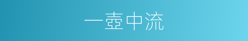 一壺中流的意思