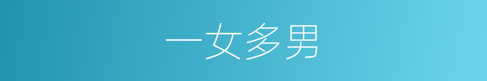 一女多男的同义词