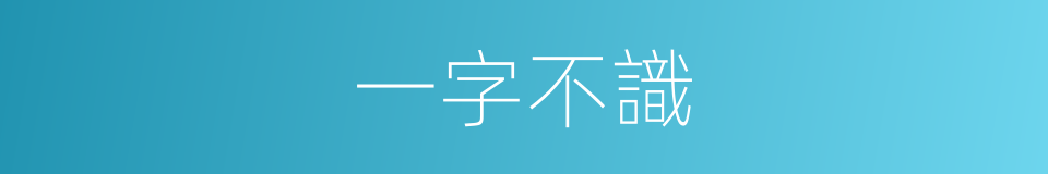 一字不識的意思