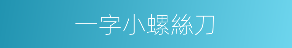 一字小螺絲刀的同義詞