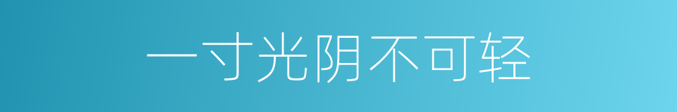 一寸光阴不可轻的意思