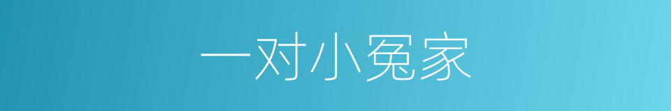 一对小冤家的同义词