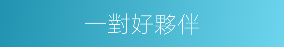 一對好夥伴的同義詞