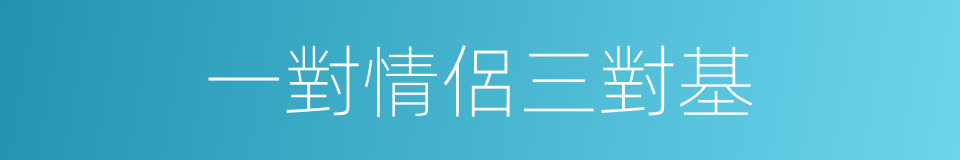 一對情侶三對基的同義詞