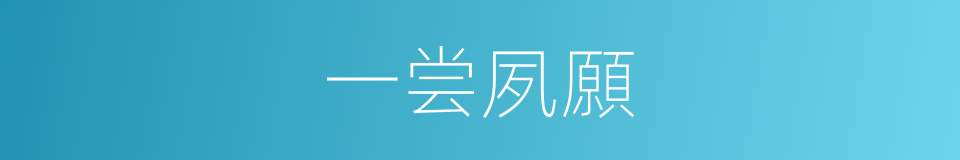 一尝夙願的意思
