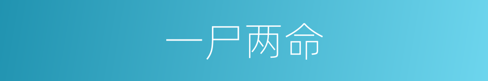 一尸两命的意思