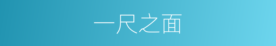 一尺之面的意思