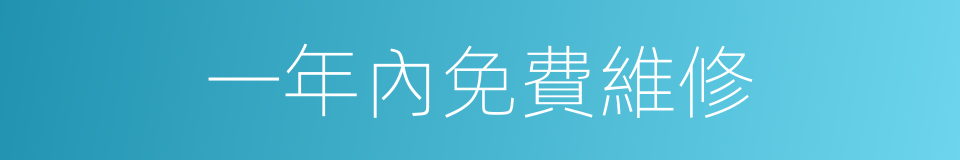 一年內免費維修的同義詞
