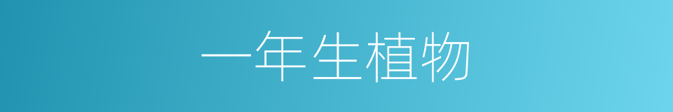 一年生植物的同义词