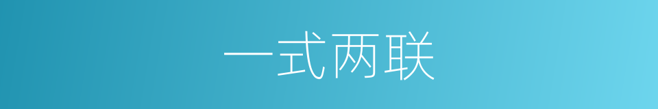 一式两联的同义词