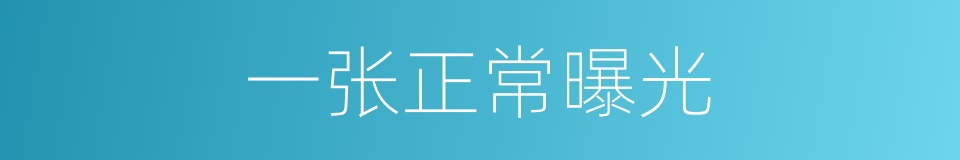 一张正常曝光的同义词