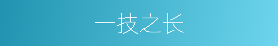一技之长的意思