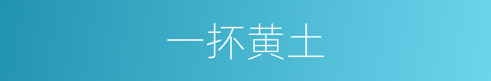 一抔黄土的意思