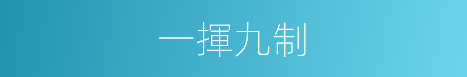 一揮九制的意思